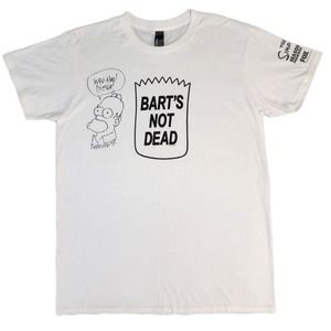 Rare The Simpsons‎ Bart’s Not Dead Season 30 Promo Shirt Mens L Sketch W/ Auto